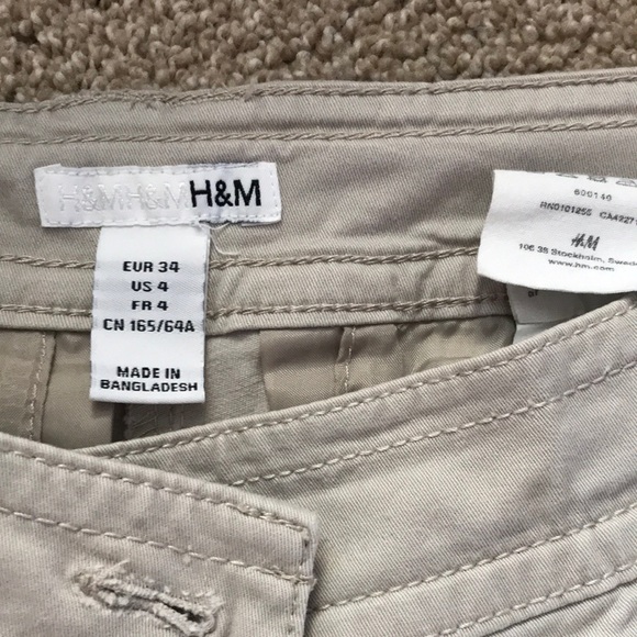 H&M khaki shorts, 14 inch waist more like size 2 - Picture 2 of 7